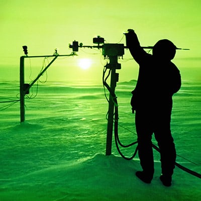 Photo: Battelle researcher in the Arctic