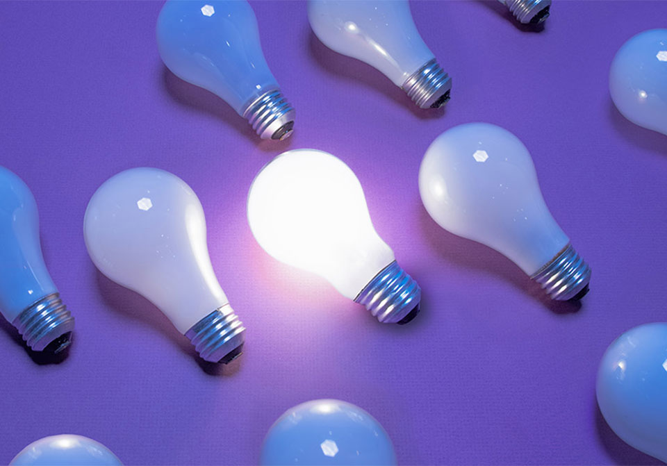 Image: Abstract image of lightbulbs