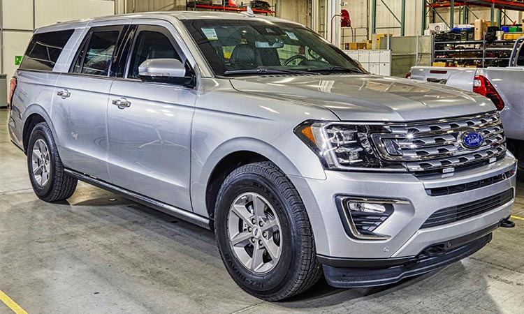 alt=silver ford expedition truck uparmoured by the battelle Logistics, Operations & Ground Systems business line