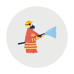 Icon: Firefighter spraying hose