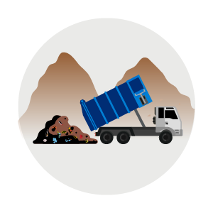 Icon: Landfill with truck