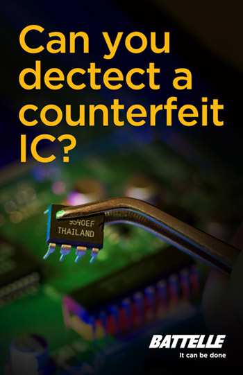 GOMAC-TABLETOP graphic showing Battelle's work with anti-counterfeiting