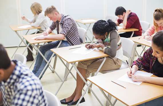STEM Networks Student taking test.