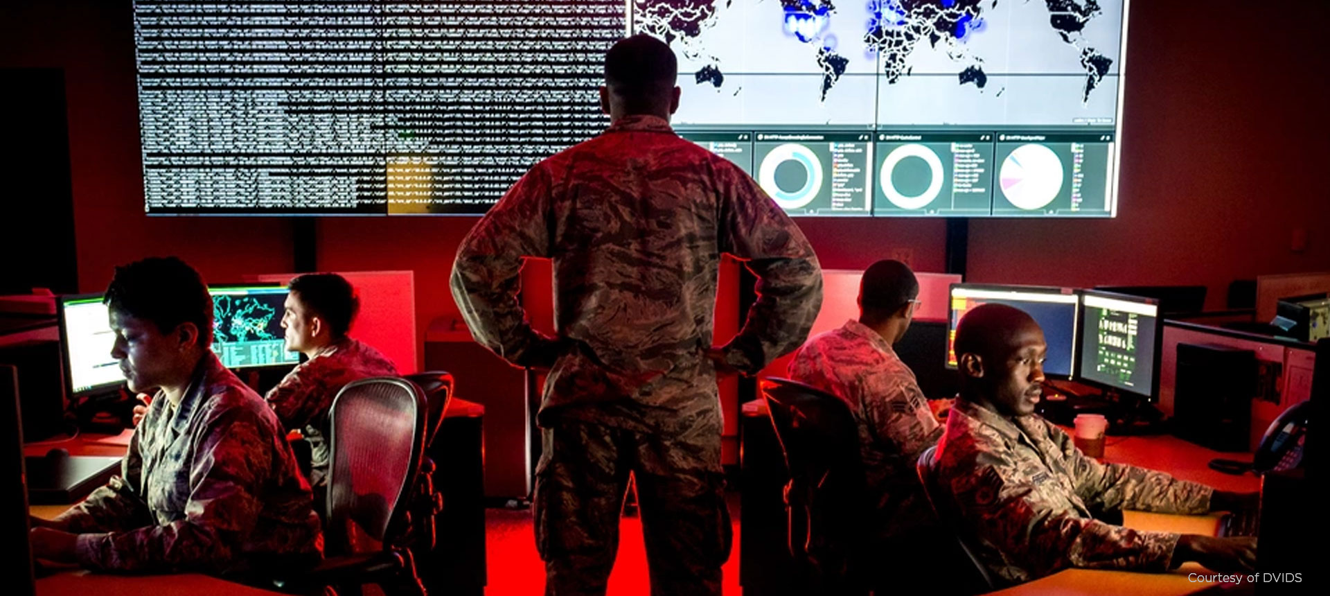 Photo: Military personnel monitoring emerging threats from across the globe