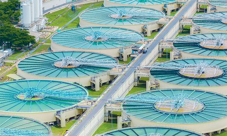 Image: Water treatment plant viewed from above