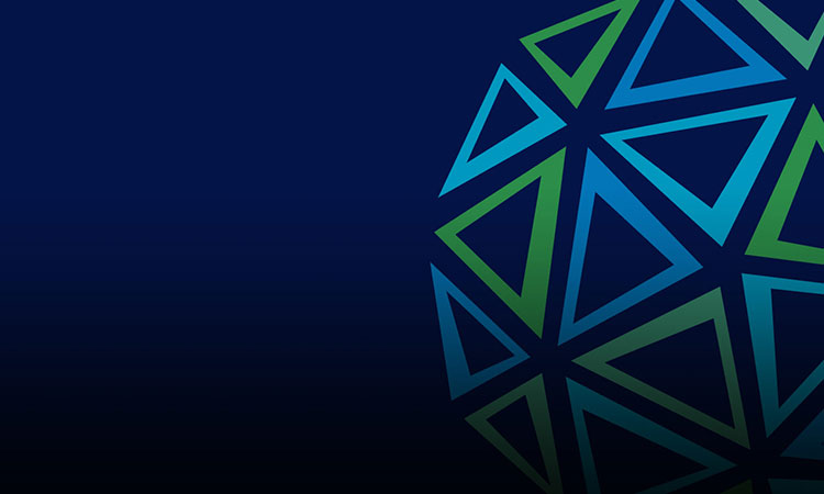 alt= image of a blue and green globe made of delta signs