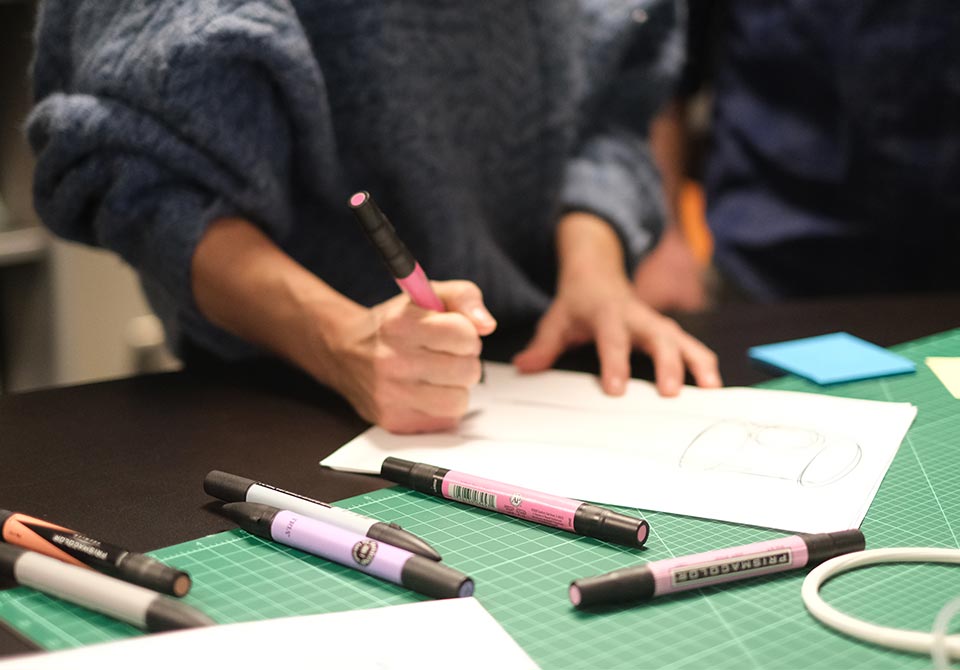 alt= close up of hcd speicialist working on a design