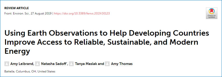 EOs for energy management Battelle article Photo: Article published by Battelle about using Earth Observation for Energy Management