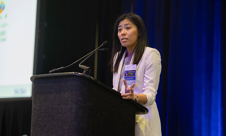 Photo: Tammy Ma presenting at the 2023 innovations in climate resilience conference