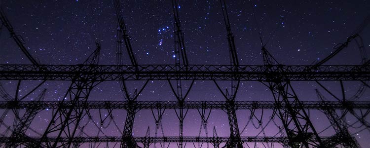 Photo: power plant at night