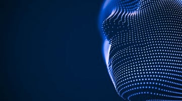 artificial-intelligence-expertise-thumb Photo: Close up 3D image of futuristic human head.