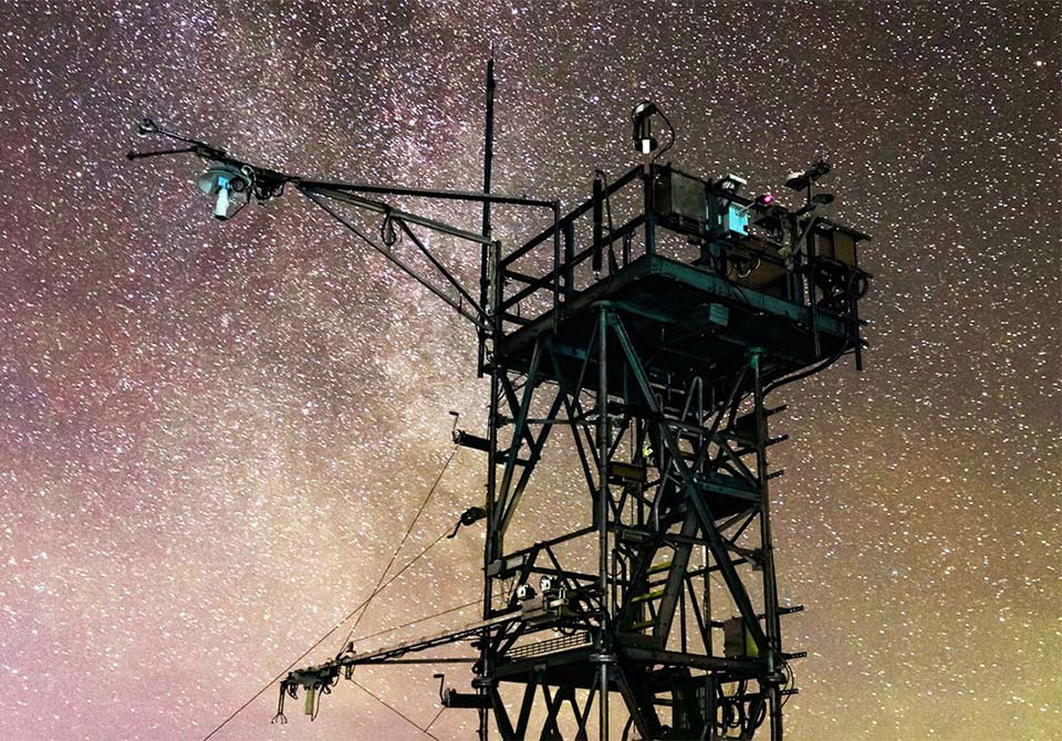 research-management-and-ops-call-out alt= close up of research tower at night