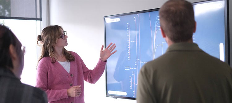 balancing-user-and-market-needs-2 alt = hcd team members discussing a new medical device