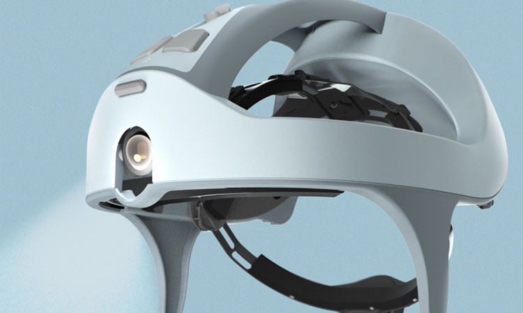 alt= a model of the zimmer surgical helmet