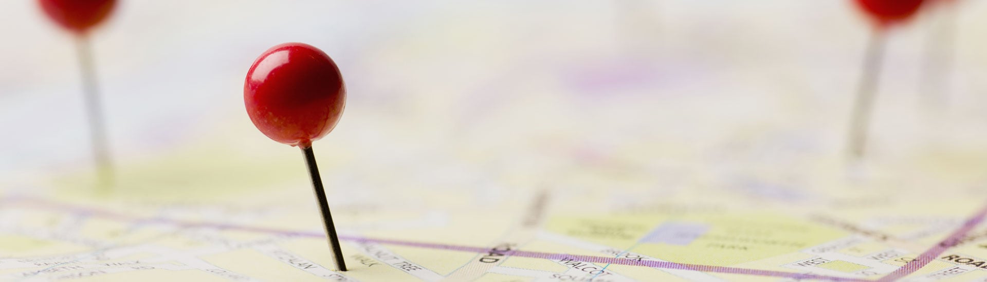 Photo: Map pin on a Geographical area