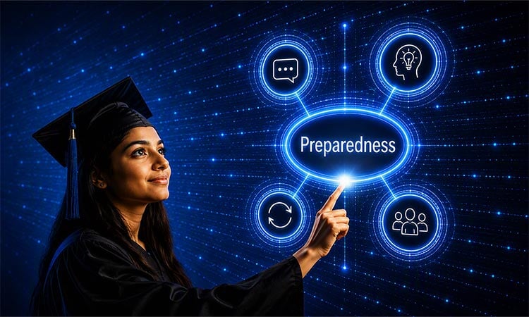 alt=young college graduate preparing to enter the new applied workforce