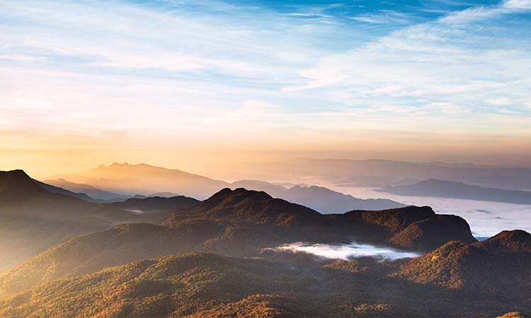 Photo: overhead shot of a mountain range