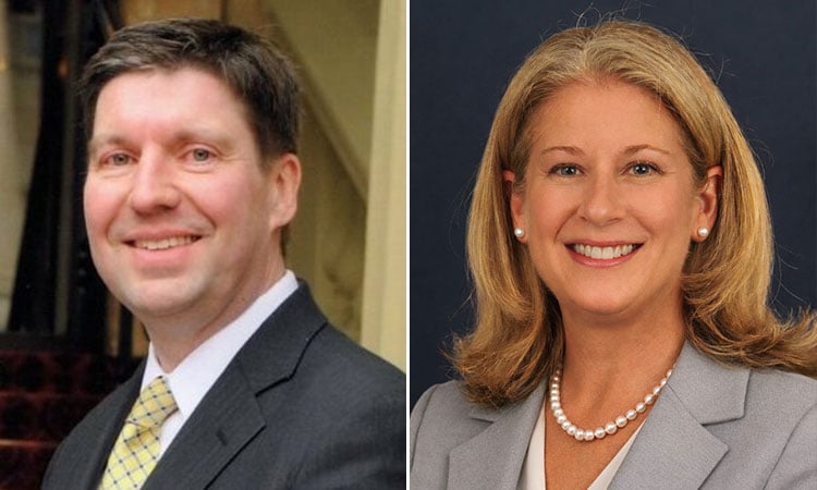 alt= headshots of of Christopher Hill and Marcia Pincus, new members of battelle's Surface Transportation Practice within the Infrastructure Safety and Security Division