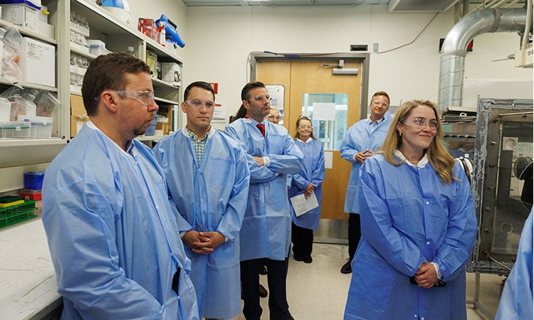 Tour group in lab