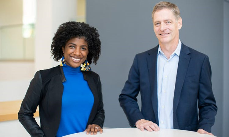 Photo: Vice President of diversity, equity and inclusion storm woods and president and ceo of battelle lou von thaer