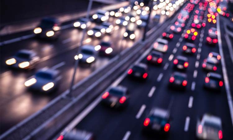 Photo: traffic on the highway at night