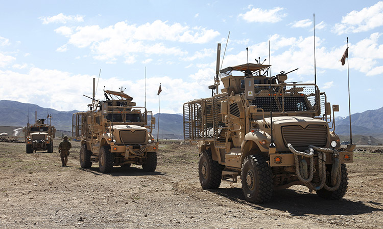 Photo: Military trucks in the field
