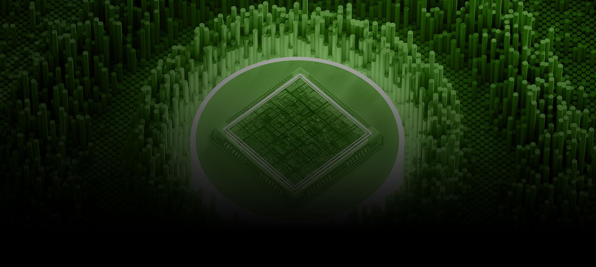 Image: Green semiconductor and abstract forestry