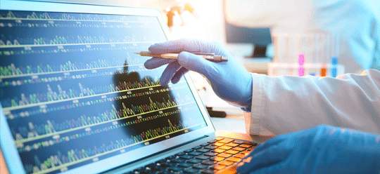 Photo: DNA Threat Report being reviewed on Computer Screen