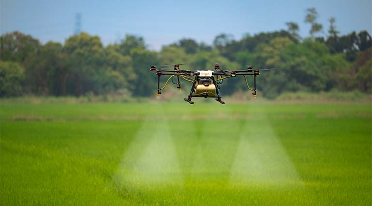 Precision Agriculture at Battelle Photo: agriculture drone crop sprayer spraying crops