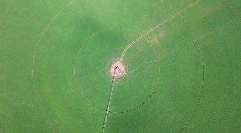 Photo: Aerial view of a crop circle