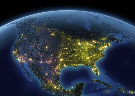 Photo: View of North America from space
