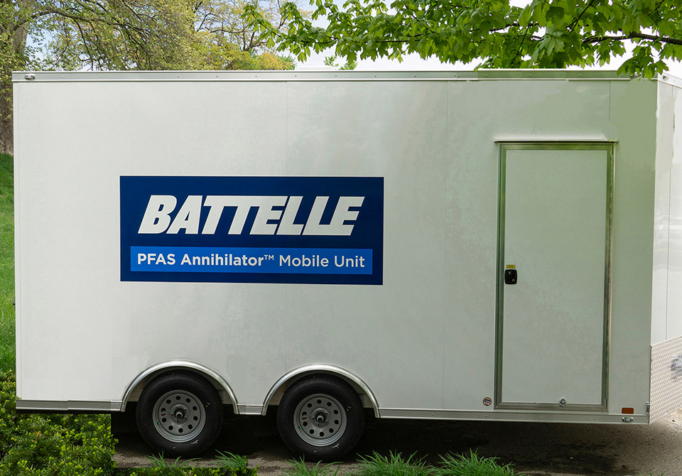 Annihilator-mobile-unit-exterior-callout Photo: Battelle PFAS Annihilator technology that delivers 99.99% destruction of PFAS