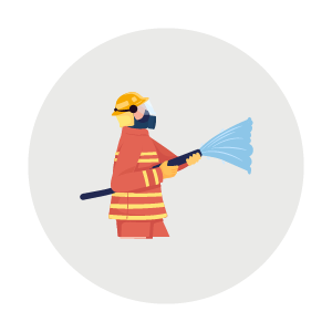 Icon: Firefighter spraying hose