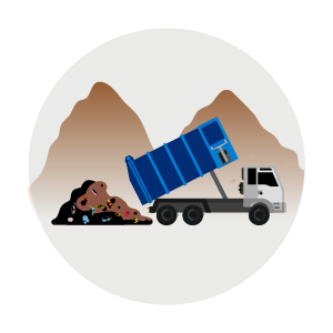 Icon: Landfill with truck