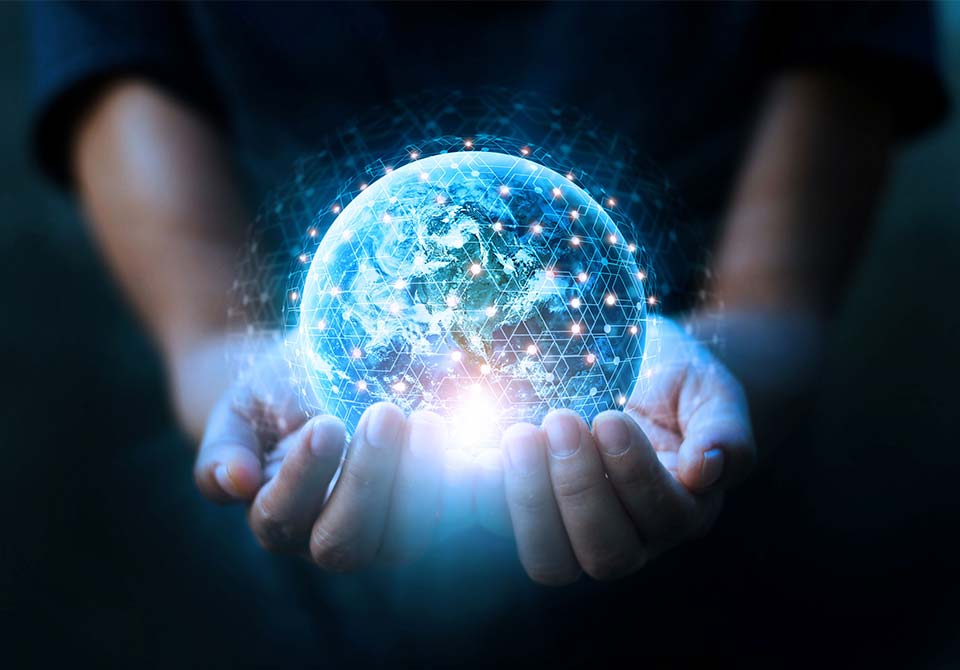 Biosecurity Politico feature Photo: person holding the world in their hands