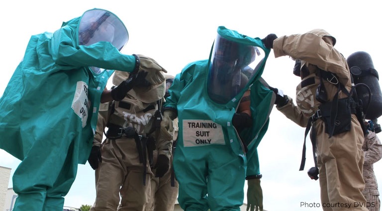 DVIDS Photo: Four marines in CBRNE training and readiness response scenario