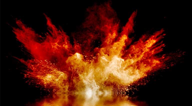 Photo: energetics explosion on top of water