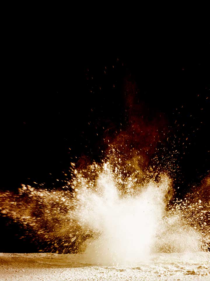 Energetics Explosion Feature Photo: explosive on sand