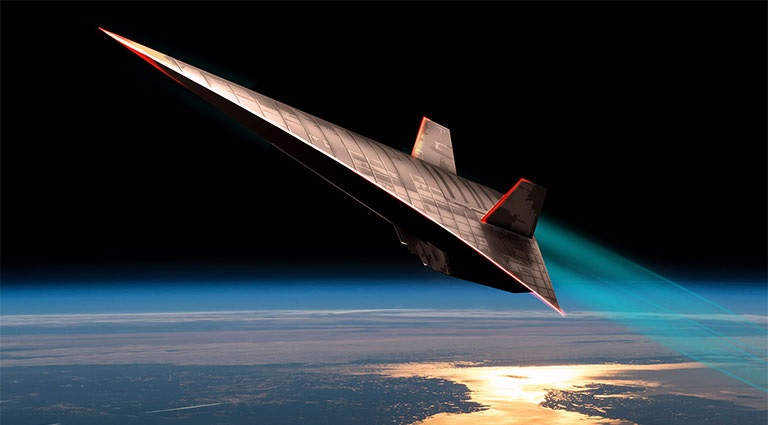 Photo: Scram jet flying near the Earth's atmosphere