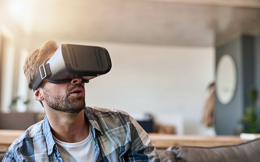 Photo: Consumer using Virtual Reality technology