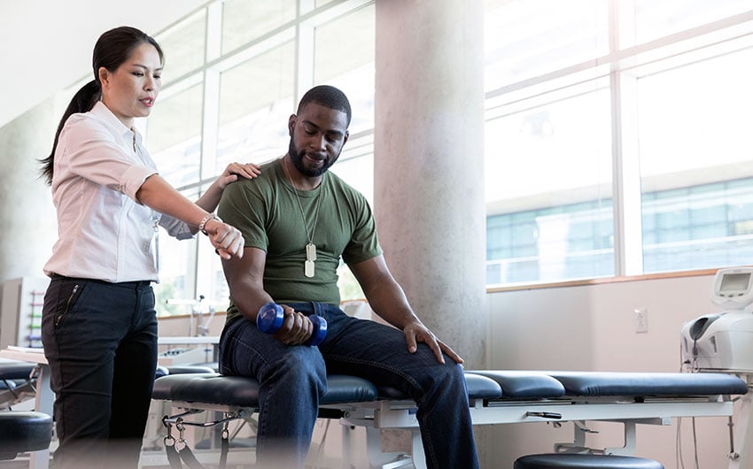 neurolife-military-featured Photo: Armed service member undergoing physical therapy
