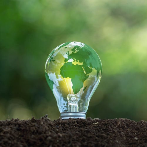 Image: Green lightbulb to signify new applications of Battelle's PFAS destruction and treatment technologies