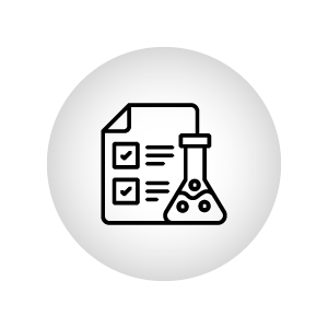 Icon: Beaker and checklist