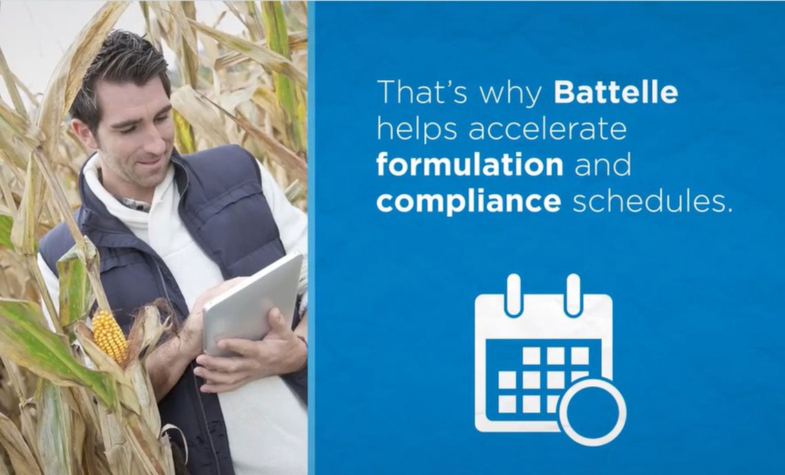 Agricultural Formulation at Battelle Photo: Scientist studying crops in a field