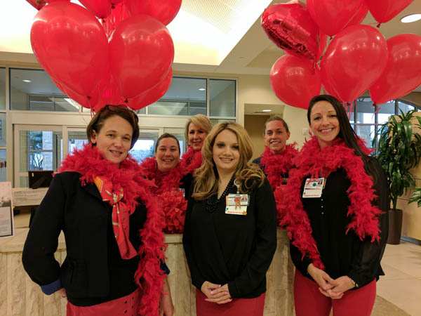 Employees wear red at Methodist Texsan Hospital