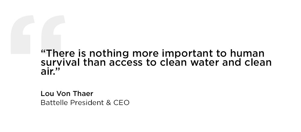 Quote from Battelle CEO & President Lou Von Thaer on solutions to Climate resilience
