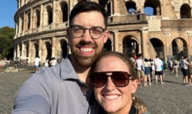 alt = Battelle talent specialist taylor skinner on vacation in Rome, Italy with her fiance